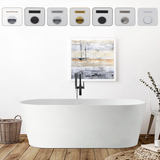 Vanity Art VA6815-XS-PW 59" x 30" Freestanding Acrylic Soaking Bathtub - Pure White