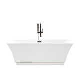 Vanity Art  VA6817-L-MB 67'' x 32'' Freestanding Acrylic Soaking Bathtub - White/Matte Black Trim