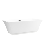 Vanity Art  VA6817-L-MB 67'' x 32'' Freestanding Acrylic Soaking Bathtub - White/Matte Black Trim