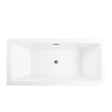 Vanity Art VA6817-S-BN 59'' x 30'' Freestanding Acrylic Soaking Bathtub - White/Brushed Nickel Trim