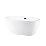 Vanity Art VA6834-L-ORB 69" x 40" Freestanding Acrylic Soaking Bathtub - White/Oil Rubbed Bronze Trim