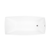Vanity Art  VA6841-BN 66.5" x 31" Freestanding Acrylic Soaking Bathtub - White/Brushed Nickel Trim