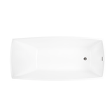 Vanity Art VA6841-BN 66.5" x 31" Freestanding Acrylic Soaking Bathtub - White/Brushed Nickel Trim