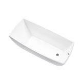 Vanity Art 66.5" x 31" Freestanding Acrylic Soaking Bathtub - White/Brushed Nickel Trim - VA6841-BN