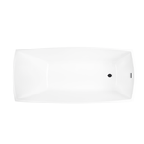 Vanity Art  VA6841-MB 66.5" x 31" Freestanding Acrylic Soaking Bathtub - White/Matte Black Trim