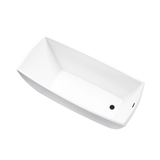 Vanity Art 66.5" x 31" Freestanding Acrylic Soaking Bathtub - White/Oil Rubbed Bronze Trim - VA6841-ORB