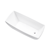 Vanity Art 66.5" x 31" Freestanding Acrylic Soaking Bathtub - White/Polished Chrome Trim - VA6841-PC
