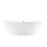 Vanity Art  VA6906-L-ORB 67" x 32" Freestanding Acrylic Soaking Bathtub - White/Oil Rubbed Bronze Trim