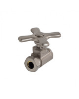 Trim To The Trade Straight Stop - 1/2" IPS X 1/2"-7/16" - Cross Handle, Polished Brass - 4T-288X-2