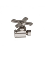 Trim To The Trade Straight Stop - 1/2" IPS X 3/8" Outer Diameter - Cross Handle, Antique Copper - 4T-28838X-36