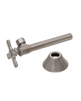 Trim To The Trade  4T-29212X-3 1/2" NOM X 1/2" OD CMP ANGLE STOP+5" EXT TUBE +FLANGE - CROSS HANDLE - ANTIQUE BRASS