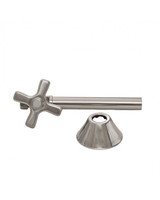 Trim To The Trade 1/2" Nom X 3/8" Outer Diameter Compression Straight Stops +5" Ext Tube +Flange - Cross Handle, Polished Chrome - 4T-29438X-1