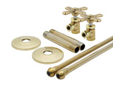 Trim To The Trade  4T-725X-2 LAV SUPPLY SET 3/8" IPS X 3/8" OD ANGLE STOP- CROSS HANDLE - POLISHED BRASS