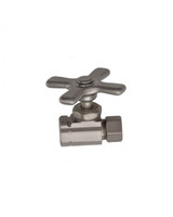 Trim To The Trade  4T-39812X-31 STRAIGHT STOPS 1/2" IPS X 1/2" OD - CROSS HANDLE - SATIN NICKEL