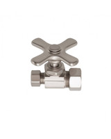 Trim To The Trade 1/2" Nominal Compression X 3/8" Outer Diameter Straight Stops - Cross Handle, Polished Chrome - 4T-28938X-1