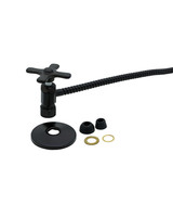 Trim To The Trade  4T-3812X-20 Angle Stop with 12" Riser - 1/2" Compression - CROSS HANDLE - FLAT BLACK