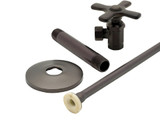 Trim To The Trade  4T-715X-38 TOILET / CLOSET SUPPLY SET 3/8"IPS X3/8"OD COMPRESSION ANGLE STOP - CROSS HANDLE - LIGHT BRUSHED BRONZE