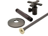 Trim To The Trade Toilet / Closet Supply Set 3/8"IPS X3/8"Outer Diameter Compression Angle Stop - Cross Handle, Satin Brass - 4T-715X-5
