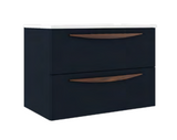 Lucena Bath Arco 70794 Wall Mounted 48" 2 Drawer Navy Vanity Cabinet Only, For Right Side Sink