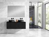 Lucena Bari Two Drawers Wall Mounted Floating Vanity Cabinet Only, for Two Bowl Sink 48" W x 16" H x 18" D - Black Color - 70850