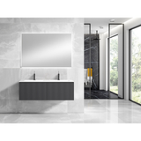 Lucena Bath Bari 87262 48" Single Drawer Grey/Ceniza Wall Mounted Floating Vanity Cabinet Only, for Left Side Sink