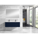 Lucena Bath Bari 87264 48" Single Drawer Navy Wall Mounted Floating Vanity Cabinet Only, for Left Side Sink