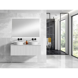 Lucena Bath Bari 87265 48" Single Drawer White Wall Mounted Floating Vanity Cabinet Only, for Double Bowl Sink