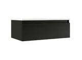 Lucena Box Single Drawer Wall Mount Vanity - Sink on Right Side 40" W x 11" H x 18" D - Grey/Ceniza High Gloss Finish - 84372