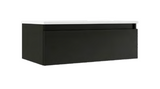 Lucena Box Two Drawer Wall Mount Vanity - Sink on Left Side 48" W x 11" H x 18" D - Grey/Ceniza High Gloss Finish - 84390