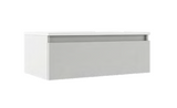Lucena Bath  84560 48" Single Drawer White Highgloss Box Vanity, Double Bowl