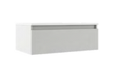 Lucena Bath 84383 Wall Mount 48" Single Drawer White Highgloss Box Vanity, for Right Side Bowl