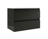 Lucena Bath  70728 32" 2 Drawer + 1 Door Grey/Ceniza Highgloss Highgloss Box Vanity, Right Side Bowl