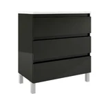 Lucena Box Three Drawer Vanity - Sink on Right Side 40" W x 34" H x 18" D - Grey/Ceniza High Gloss Finish - 84454