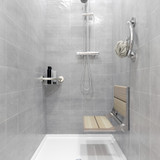 Healthcraft PLUS Corner Shelf + Decorative Grab Bar, Two In One - Brushed Stainless - PLUS-CS-BS