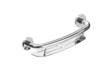 Healthcraft PLUS Shampoo Shelf + 16" Decorative Grab Bar, Two in One - Polished Chrome - PLUS-SHS16-CP
