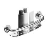 Healthcraft PLUS Shampoo Shelf + 16" Decorative Grab Bar, Two in One - Polished Chrome