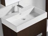 Madeli 24 Inch W x 18 Inch D Solid Surface Trough Sink & Countertop - Glossy White -  XTU1845-24-100-WH