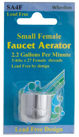 Whedon Small Female Aerator 2.2 GPM, 3/4Ths X 27 Female Threads - SA4F