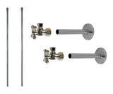Mountain Plumbing  MT593BX-NL/BRN Lavatory Supply Kit - Brass Cross Handle with 1/4 Turn Ball Valve - Angle, Cover Tubes, No Trap - Brushed Nickel