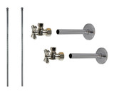 Mountain Plumbing  MT593BX-NL/PN Lavatory Supply Kit - Brass Cross Handle with 1/4 Turn Ball Valve - Angle, Cover Tubes, No Trap - Polished Nickel