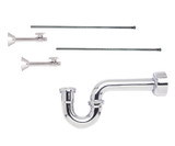 Mountain Plumbing Lavatory Supply Kit - Brass Oval Handle with 1/4 Turn Ball Valve - Straight Sweat, P-Trap 1-1/4" - Antique Copper - MT4434-NL/ACP