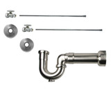 Mountain Plumbing  MT410MASS-NL/ULB Lavatory Supply Kit - Brass Oval Handle with 1/4 Turn Ball Valve - Straight, Massachusetts P-Trap - Unlacquered Brass