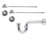 Mountain Plumbing  MT4430-NL/CHBRZ Lavatory Supply Kit - Brass Oval Handle with 1/4 Turn Ball Valve - Straight, P-Trap 1-1/4" - Champagne Bronze