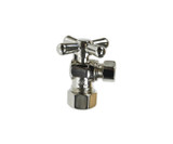 Mountain Plumbing  MT621-NL/SG Brass Cross Handle with 1/4 Turn Ball Valve - Lead Free - Angle (1/2" Compression) - Satin Gold