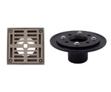 Mountain Plumbing 4" Square Complete Shower Drain - Cast Iron - Satin Gold - MT506C/SG