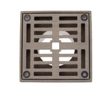 Mountain Plumbing 4" Square Solid Brass Grid Shower Drain - Pewter - MT506-GRID/PEW