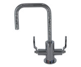 Mountain Plumbing Hot & Cold Water Faucet with Contemporary Round Body & Industrial Lever Handles (90° Spout) - PVD Brushed Nickel - MT1831-NLIH/PVDBRN