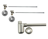 Mountain Plumbing Lavatory Supply Kit - Brass Cross Handle with 1/4 Turn Ball Valve - Angle, Bottle Trap - Polished Brass - MT7002-NL/PVD