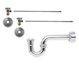 Mountain Plumbing Lavatory Supply Kit - Brass Cross Handle with 1/4 Turn Ball Valve - Angle, P-Trap 1-1/2" - Satin Gold - MT4432X-NL/SG