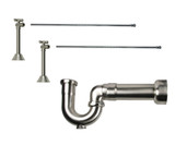 Mountain Plumbing Lavatory Supply Kit - Brass Cross Handle with 1/4 Turn Ball Valve - Angle Sweat, Massachusetts P-Trap - Polished Gold - MT629MASS-NL/GPB